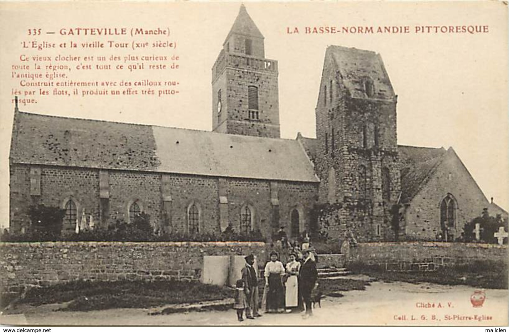 -dpts Div. -ref-AH622- Manche - Gatteville - Eglise Et Vieille Tour - Carte Bon Etat - - Autres & Non Classés