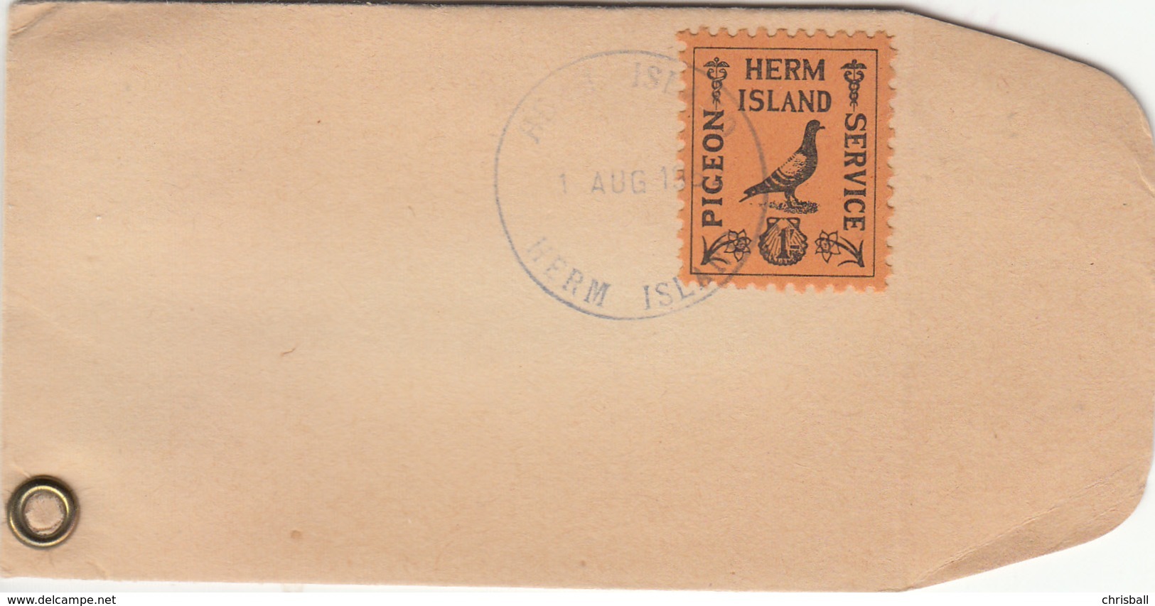 Herm (Guernsey) 1952 Pigeon Post Cover 1 Aug. 1952, - Guernesey