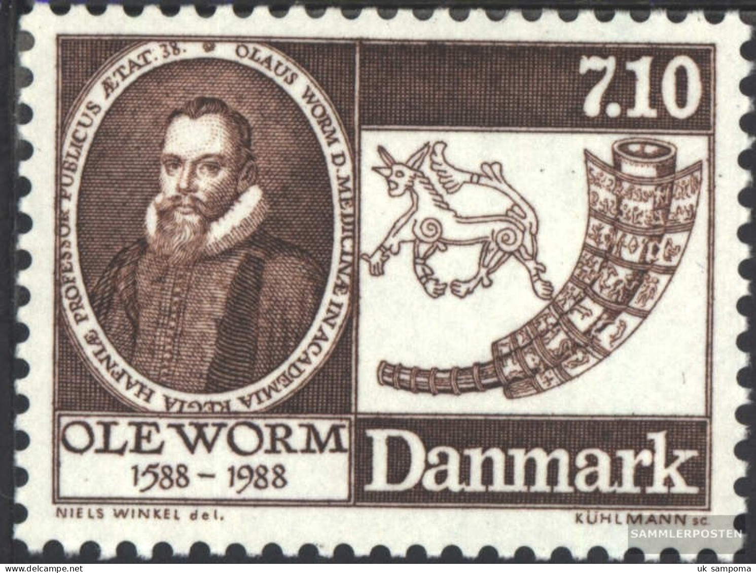 Denmark 916 (complete Issue) Unmounted Mint / Never Hinged 1988 400. Birthday Ole Worm - Unused Stamps