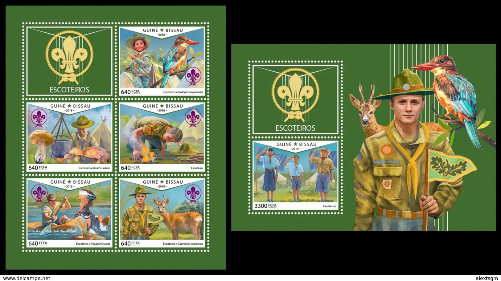 GUINEA BISSAU 2018 - Scouts, Roe Deer. M/S + S/S. Official Issue - Andere & Zonder Classificatie