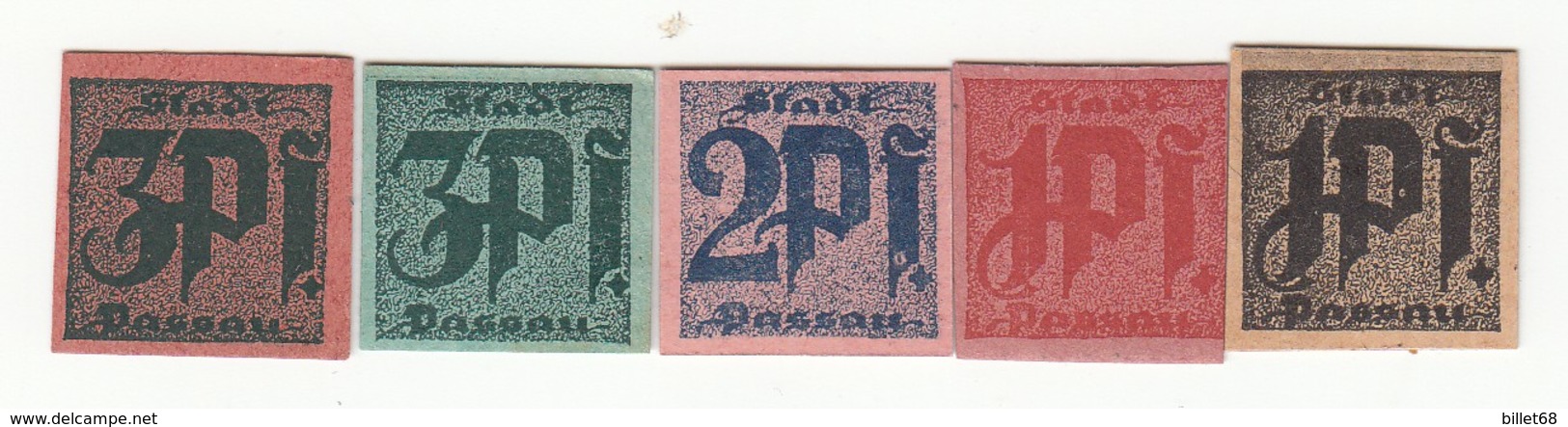 5 Billets Allemands -  1 - 1 - 2 - 3 - 3 Pfennig  -  Passau - [11] Emissions Locales