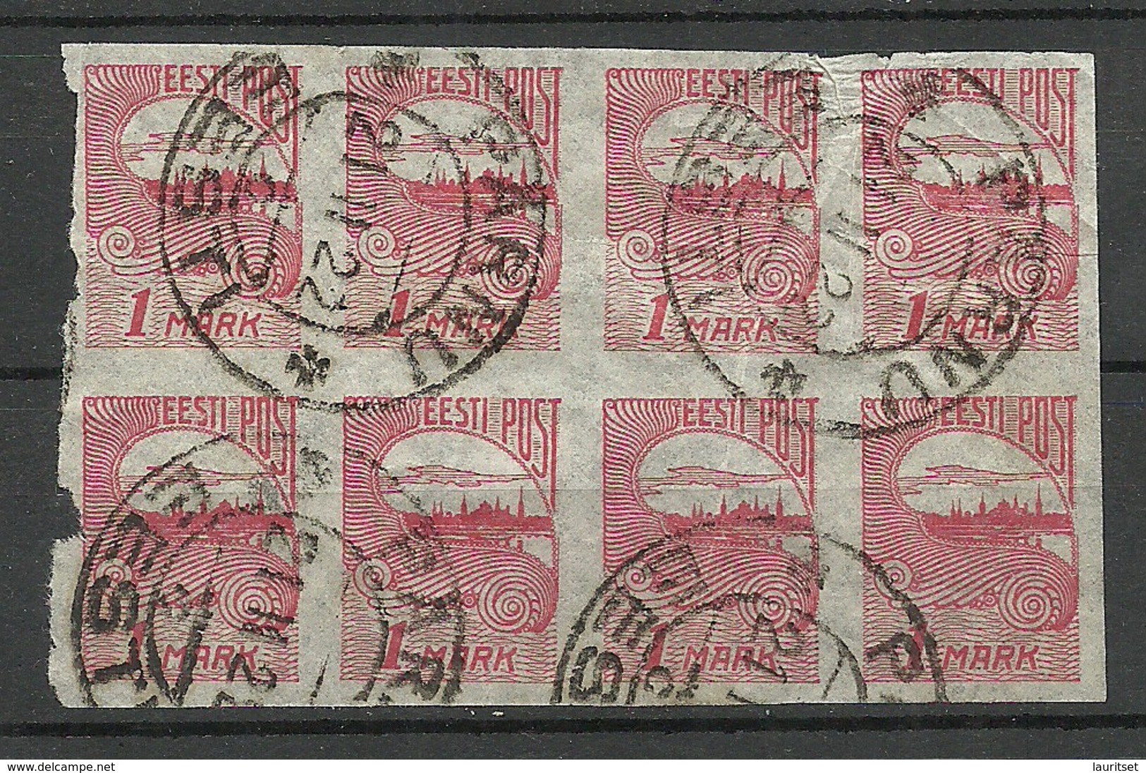 Estland Estonia 1920 Michel 27 Als 8-Block O Pärnu NB! Etwas Geknickt! - Estland