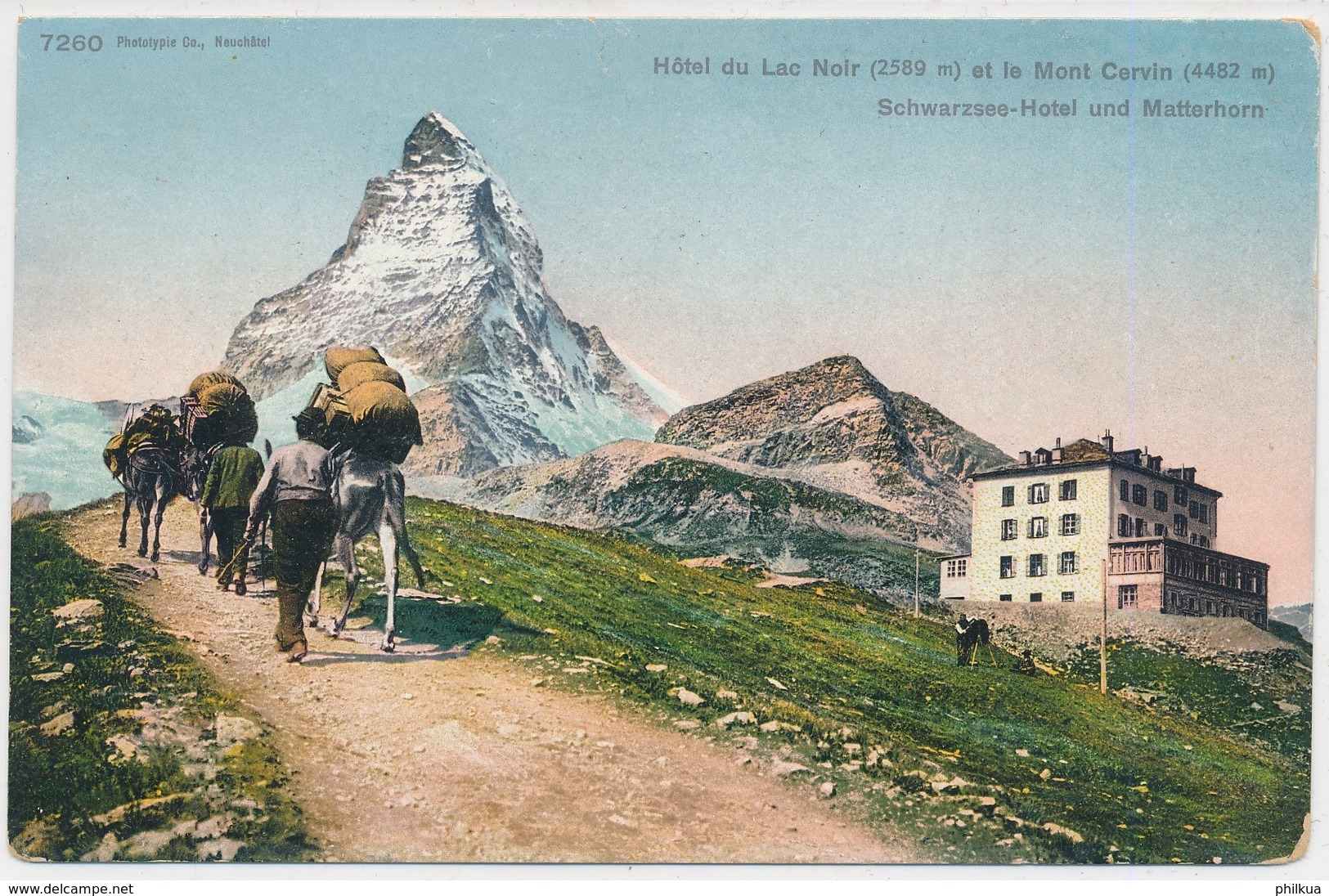 Hôtel Du Lac Noir Et Le Mont Cervin - Schwarzsee Hotel Und Matterhorn - Säumer - Zermatt - éditeur Phototypie Neuchâtel - Other & Unclassified