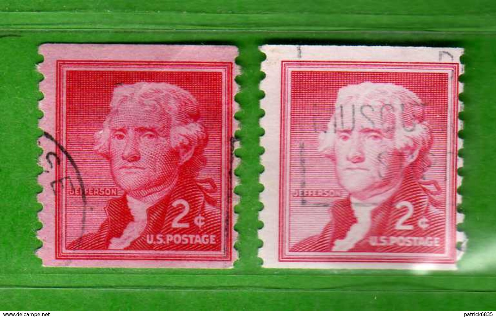 (Us2) USA °- 1954-1961 - Liberty 2 C. D.10 Vert. Unif. 845 + 845a Fosforo.   USED.  Vedi Descrizione - Usati