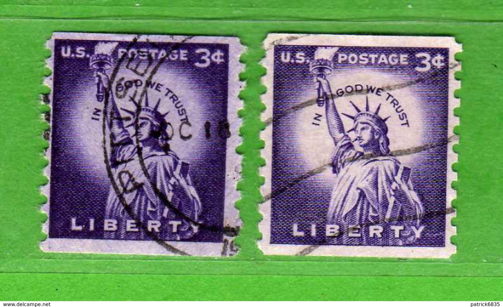 (Us2) USA °- 1954-1961 - Liberty 3 C. D.10 Vert. Unif. 847 + 847a Fosforo.   USED.  Vedi Descrizione - Usati