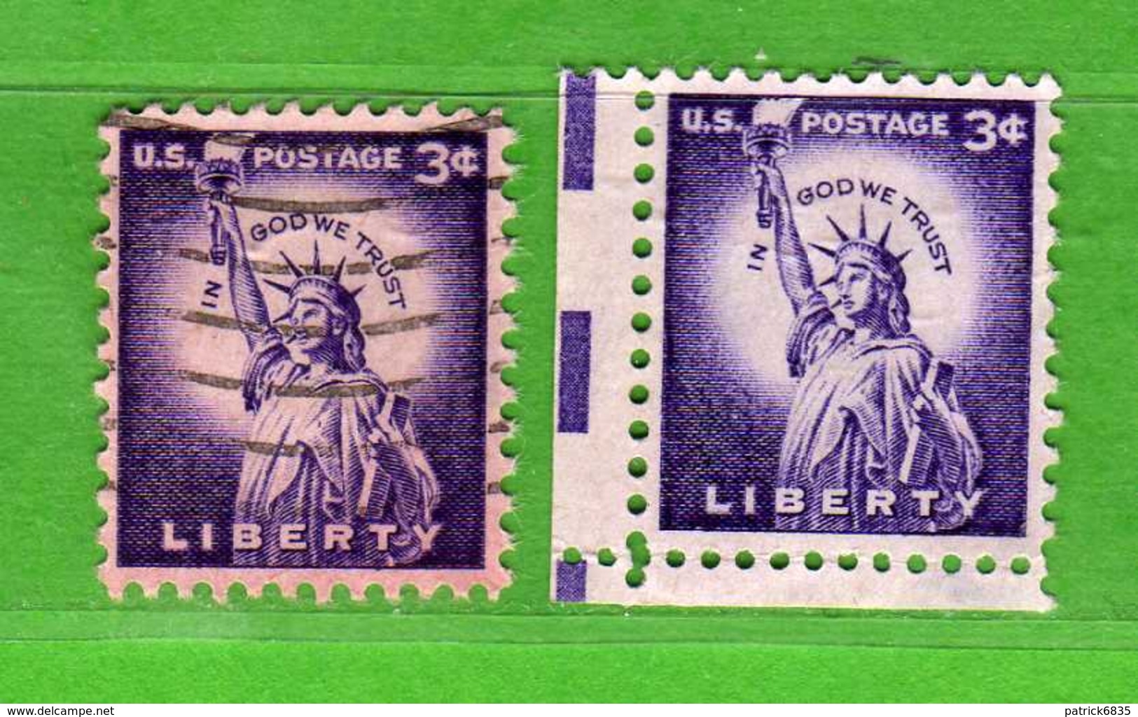 (Us2) USA °- 1954-1961 - Liberty 3 C. Unif. 823 + 823a Fosforo.   USED.  Vedi Descrizione - Usati