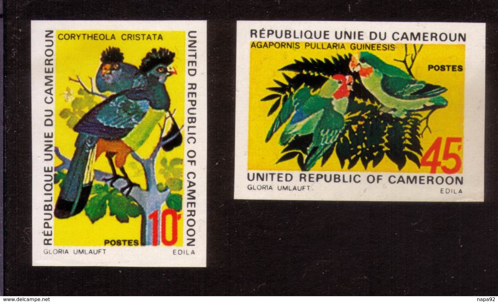 CAMEROUN 1972 YT 534/535 ND** - OISEAUX - NON DENTELES - IMPERF - MNH - Cameroun (1960-...)