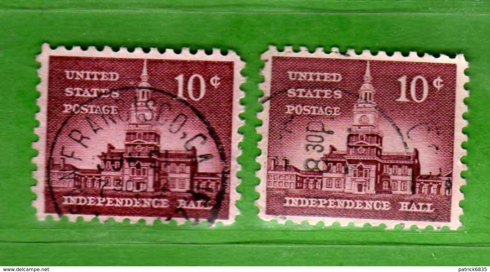 (Us2) USA °- 1954-1961 - Liberty 10 C. Unif. 833 + 833a. Fosforo.   USED.  Vedi Descrizione - Usati