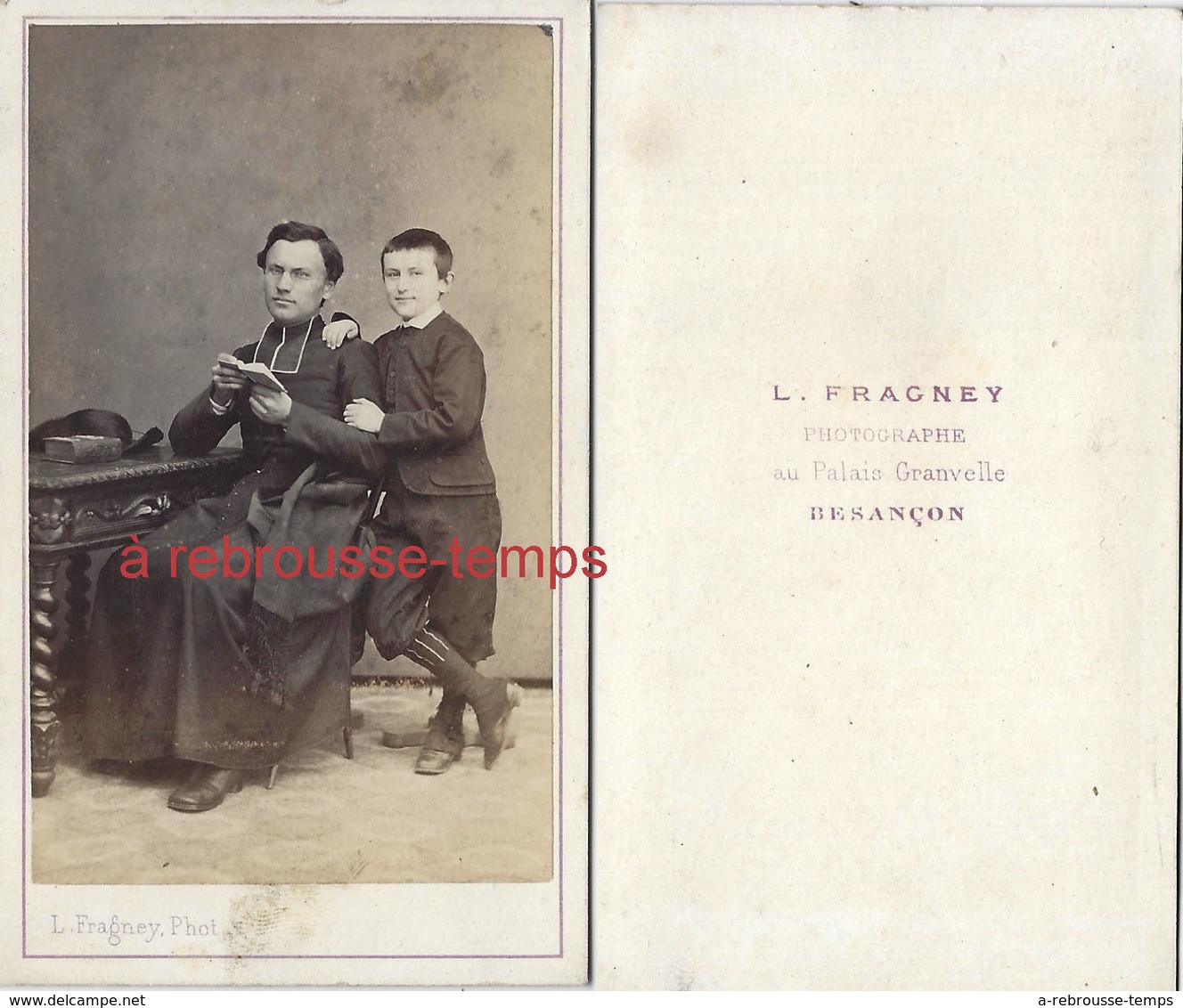 CDV Second Empire-un Prêtre Et Un Enfant-photo Fragney à Besançon - Old (before 1900)