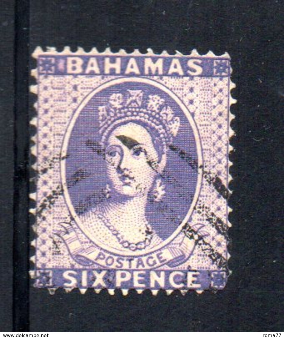 APR409 - BAHAMAS , 6 Pence Usato Senza Filigrana  (2380A). Mi Risulta Una Dent 14*12 3/4 - 1859-1963 Colonia Britannica