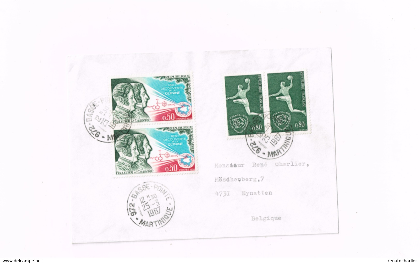 Lettre De Basse-POinte (Martinique) à Eynatten (Belgique) - 1961-....