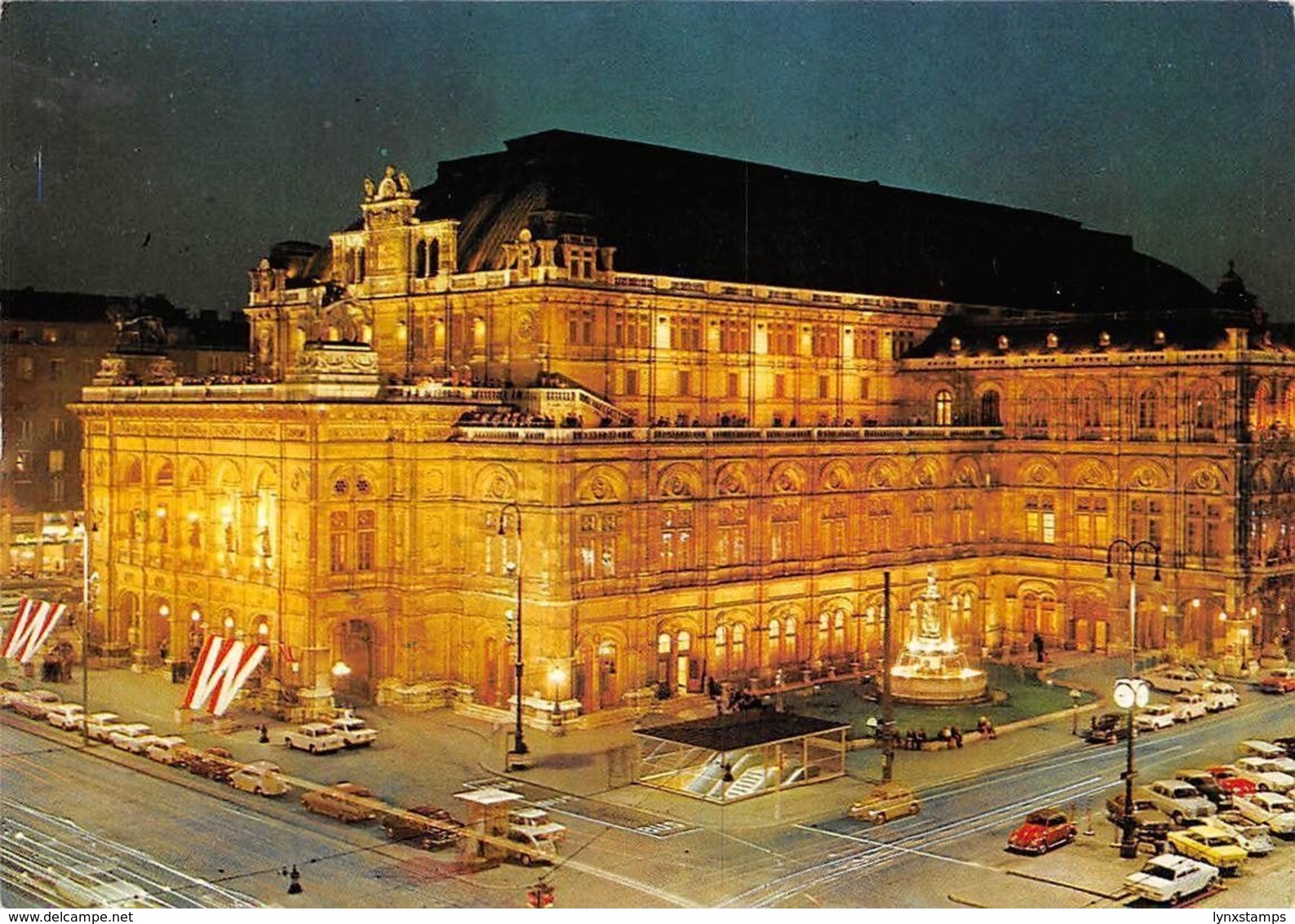 Wien Staatsoper Bei Nacht, The Opera House By Night Vienna Il Teatro Cars Auto - Non Classés