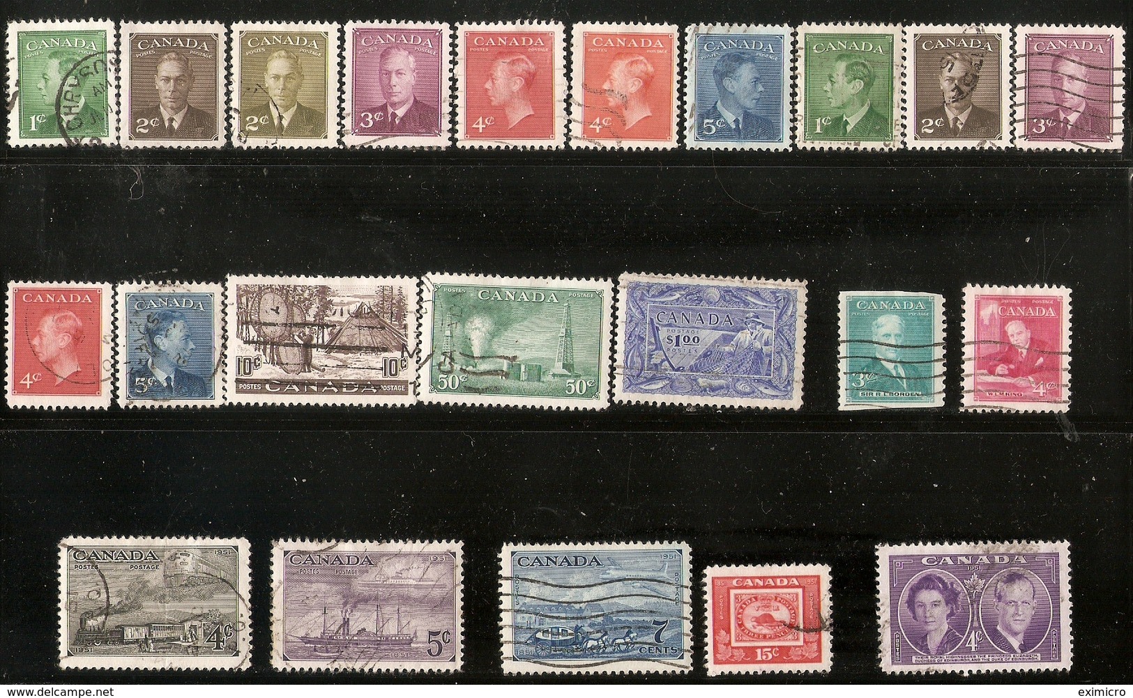 CANADA 1937 - 1951 FINE USED COLLECTION OF SETS ON 2 SCANS Cat £49+ - Used Stamps