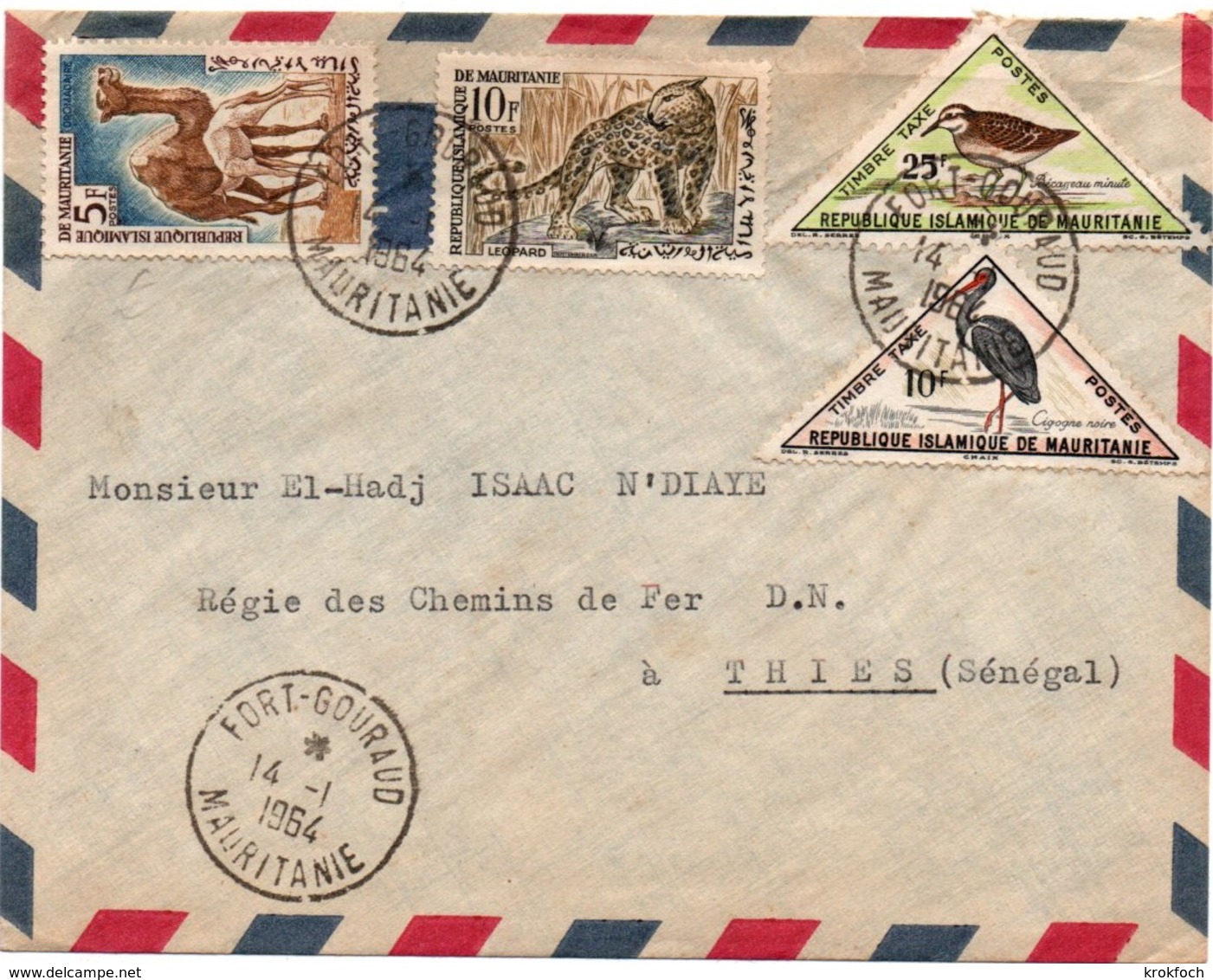 Fort-Gouraud 1964 Mauritanie - Lettre Avec Taxe - Cover Brief - Mauritanie (1960-...)