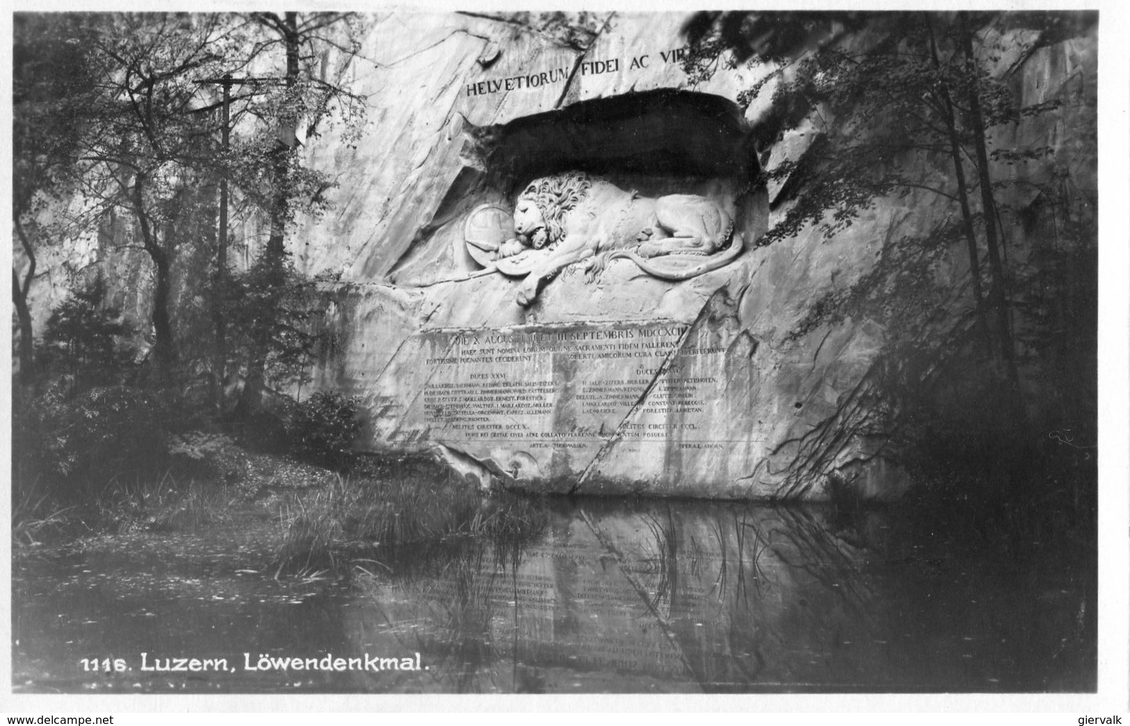 SWITZERLAND Postcard 1935 With Lion Statue.BARGAIN.!! - Monuments