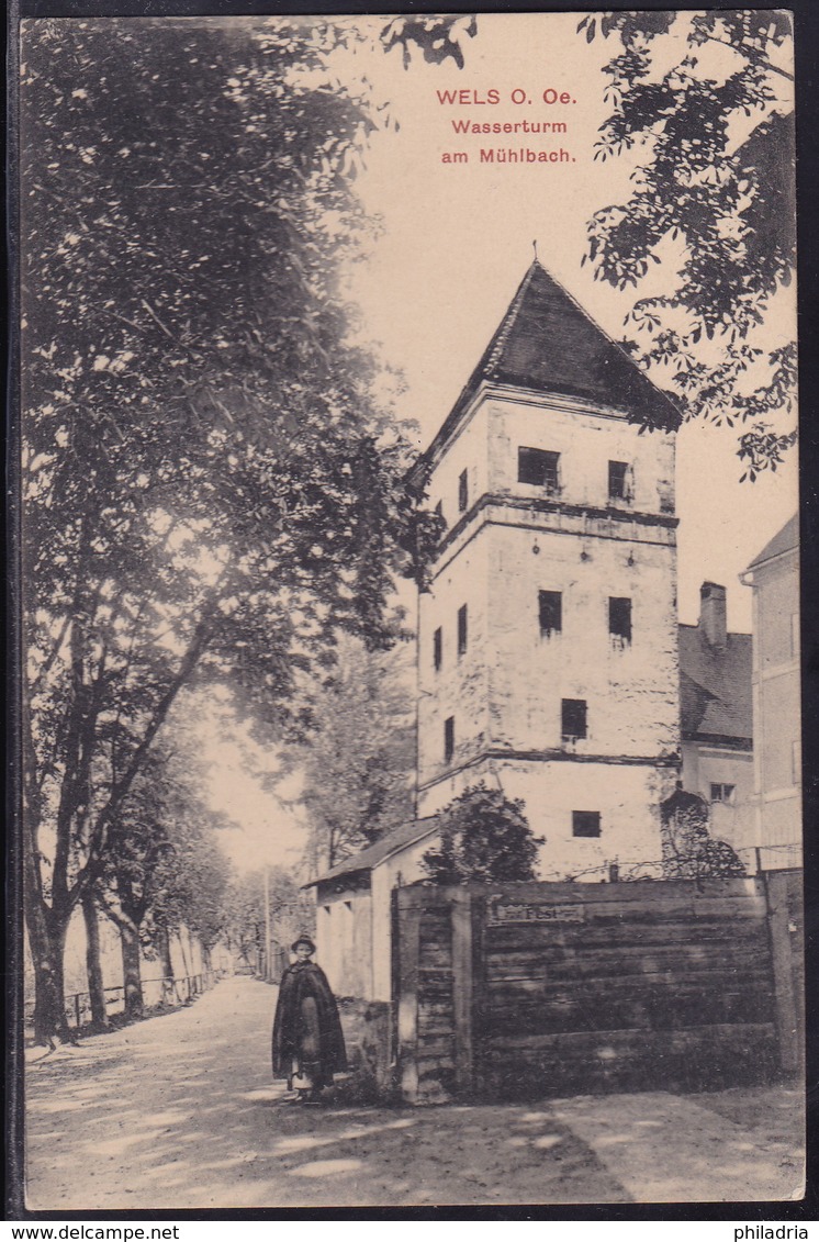 Wels, Wasserturm (water Tower), Mailed 1915 - Wels