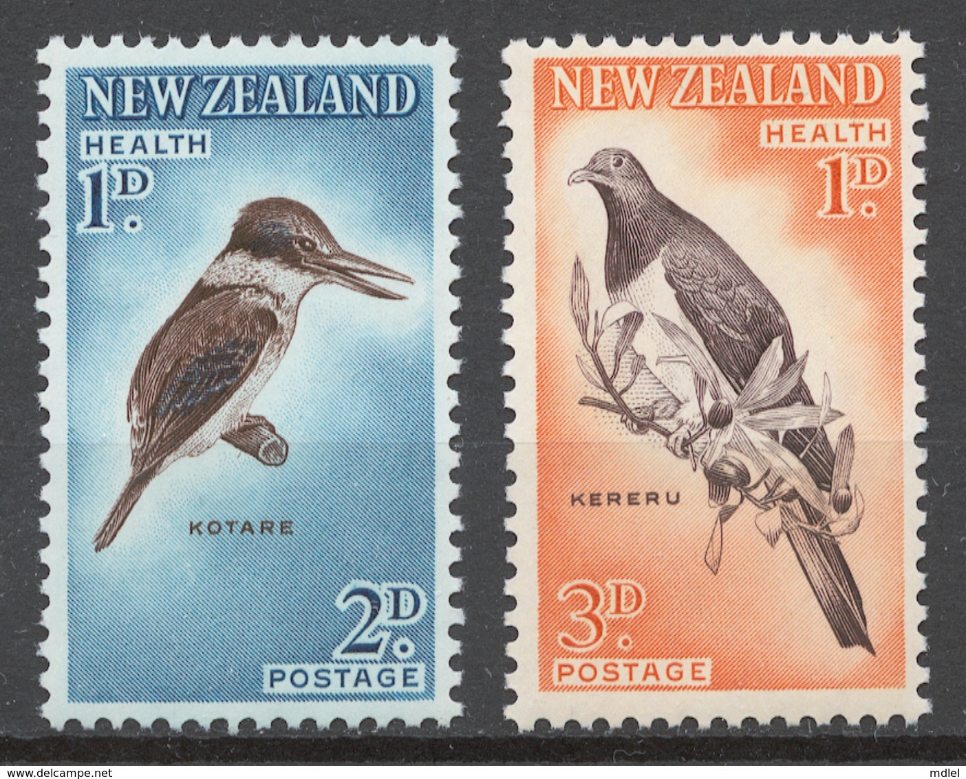 New Zealand 1960 Mi# 413-14C (Perf.11,5x11)** BIRDS - Unused Stamps