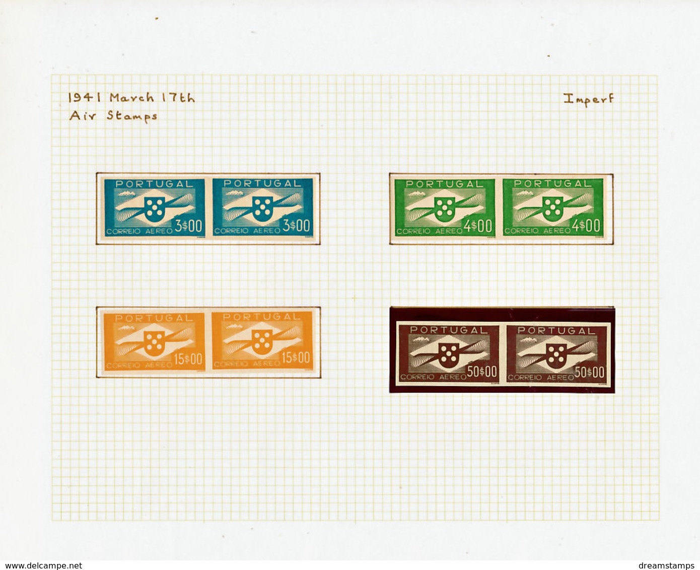 !										■■■■■ds■■ Portugal Air Post 1936 AF#01-10* Propeller IMPERFORATED SET Aviation 3 SCANS (x7846) - Nuovi