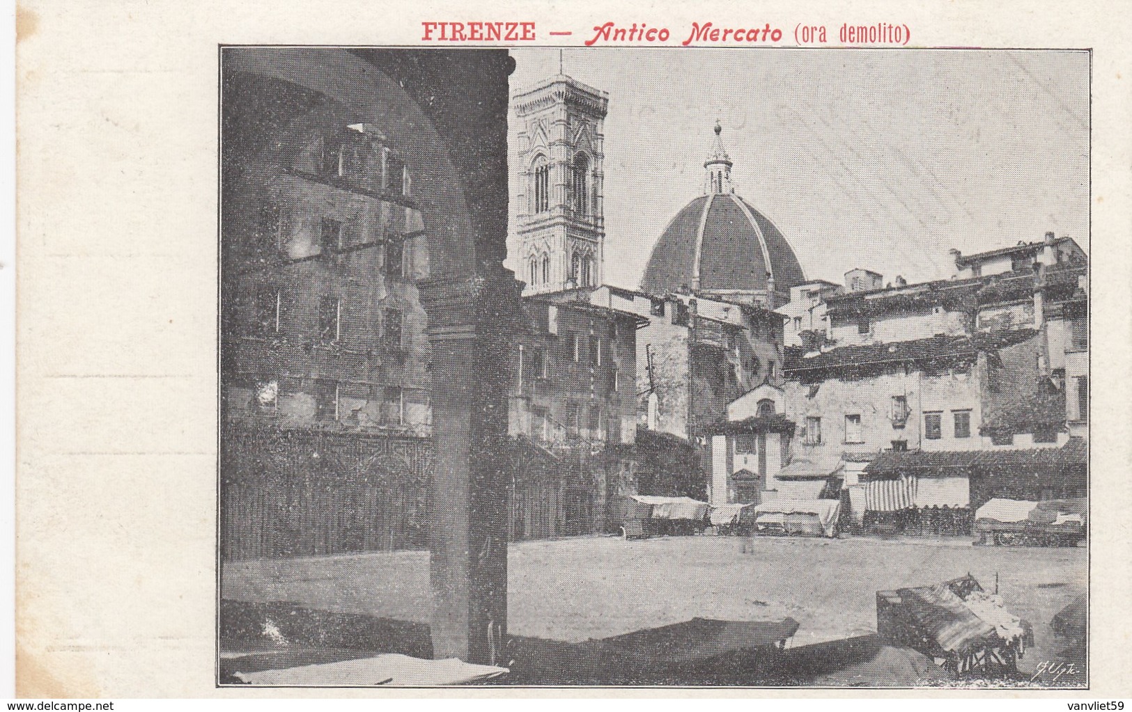 FIRENZE-ANTICO MERCATO-CARTOLINA NON VIAGGIATA-ANNO 1900-1904 - Firenze