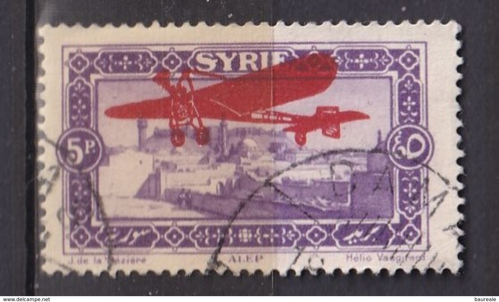 Colonies Françaises - SYRIE -  1926 - Poste Aérienne - Timbre Oblitéré N° YT 32 - Prix Fixe Cote 2017 à 15% - Poste Aérienne