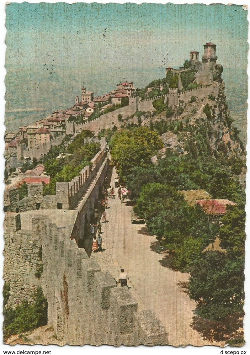 W2511 San Marino - La Passerella - Panorama Della Piccola Torre - Nice Timbres Stamps Francobolli / Viaggiata 1961 - San Marino