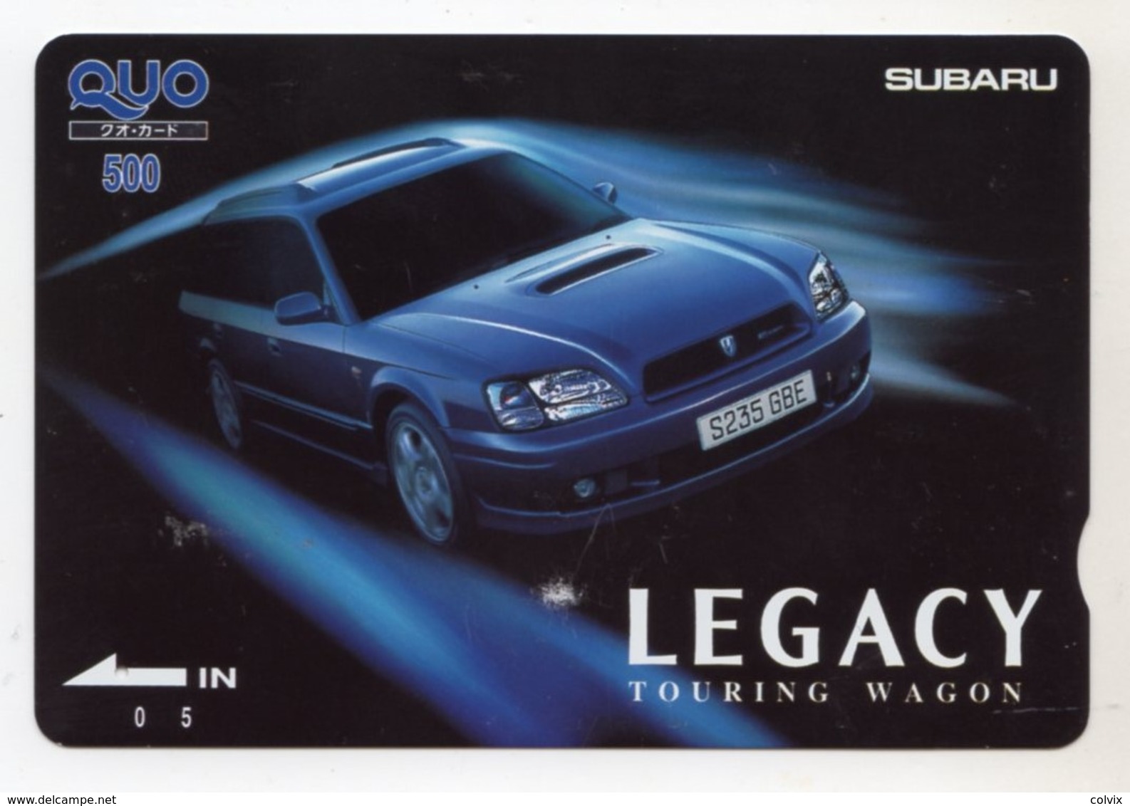 CARTE QUO PREPAID JAPON VOITURE SUBARU LEGACY - Voitures