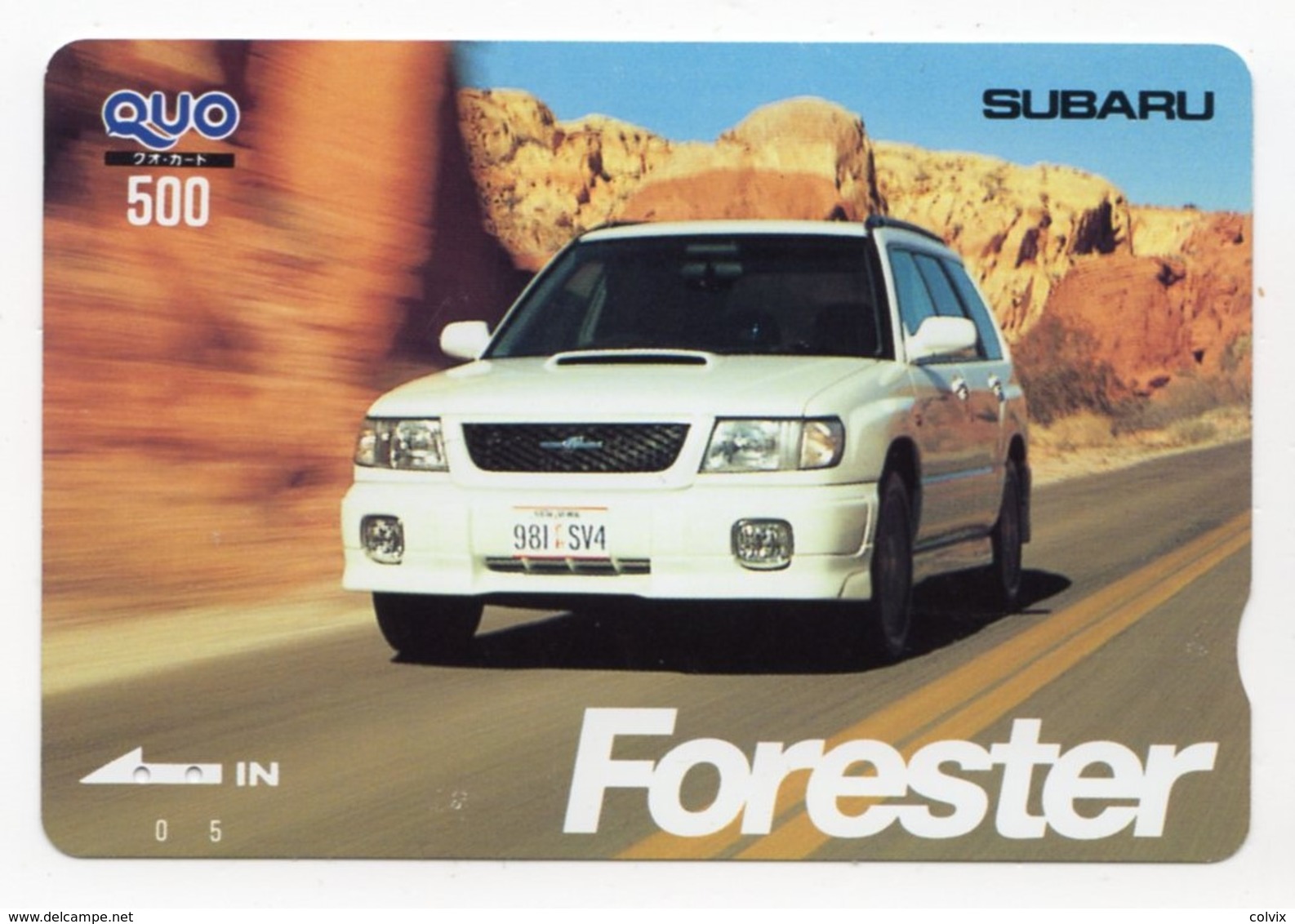 CARTE QUO PREPAID JAPON VOITURE SUBARU FORESTER - Voitures