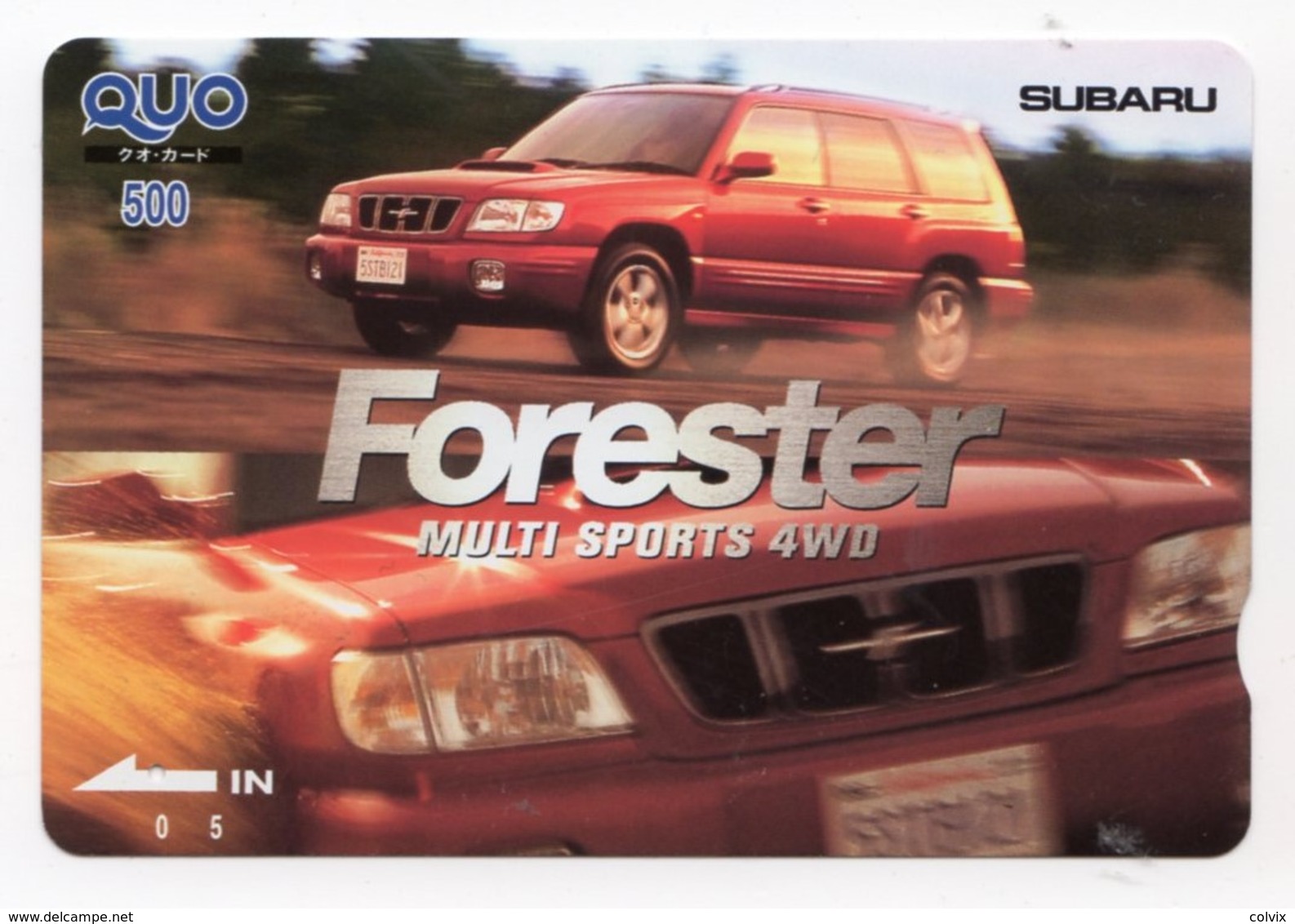 CARTE QUO PREPAID JAPON VOITURE SUBARU FORESTER - Voitures