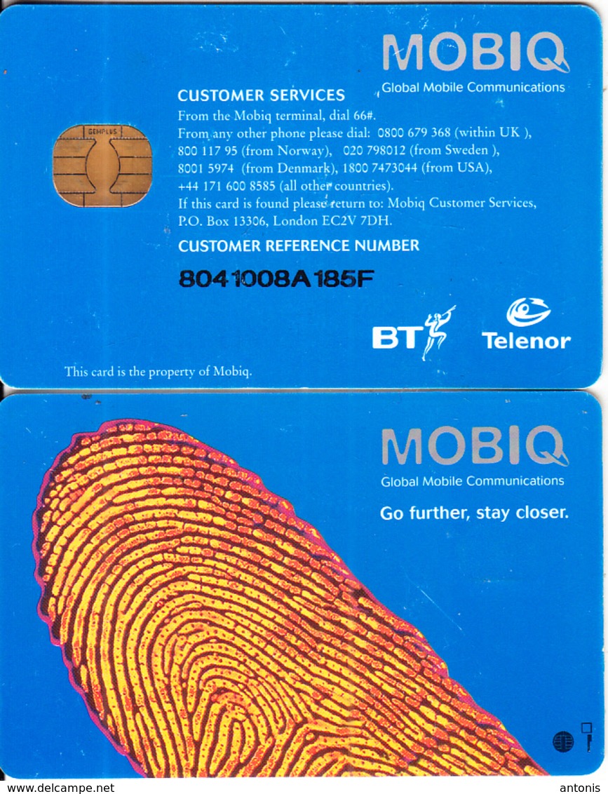 UK - MOBIQ(BT/Telenor) Satellite Card, Used - Emissions Entreprises