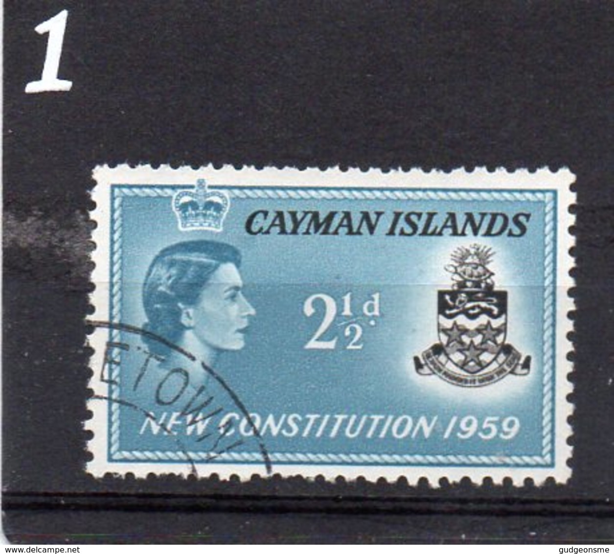 1959 New Constitution 2 1/2d Used - Iles Caïmans