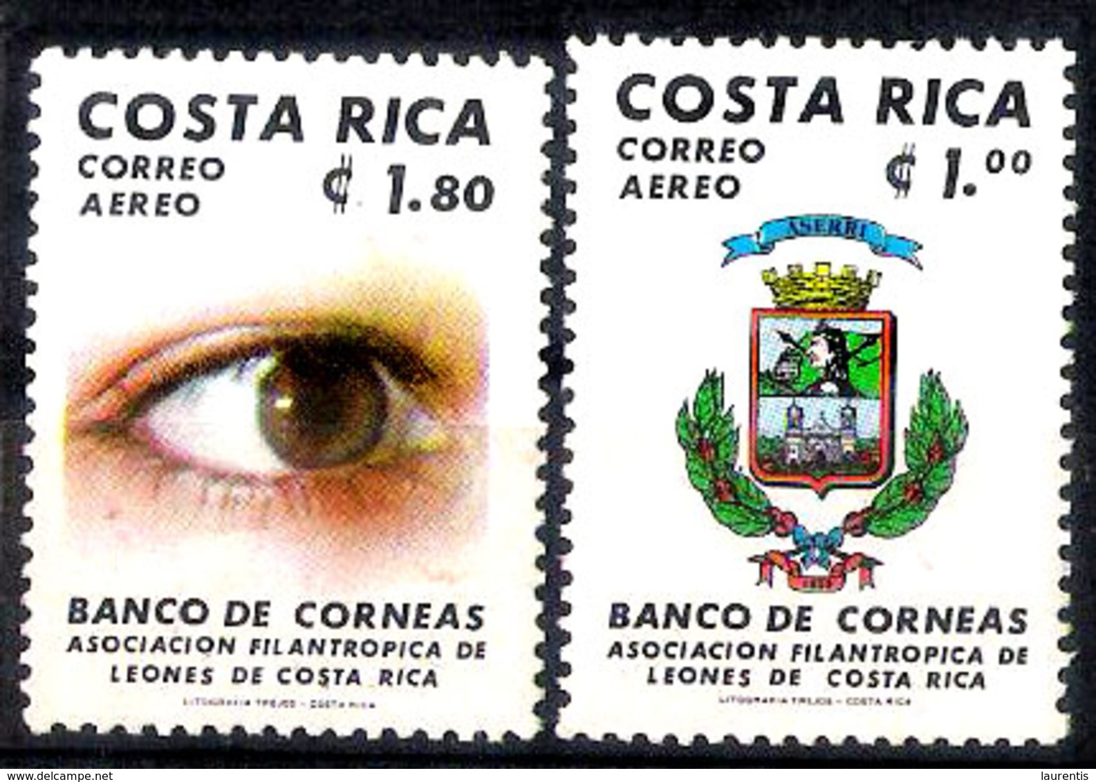 652  Cornea Bank - Costa Rica Yv 799-800 - MNH - Free Shipping - 1,75  A18 - Médecine