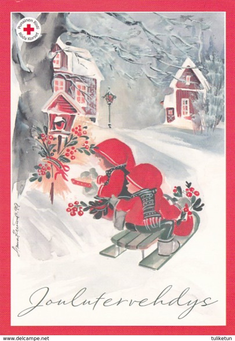 Postal Stationery - Elves - Children Feeding Little Birds - Red Cross - Suomi Finland - Postage Paid - Entiers Postaux