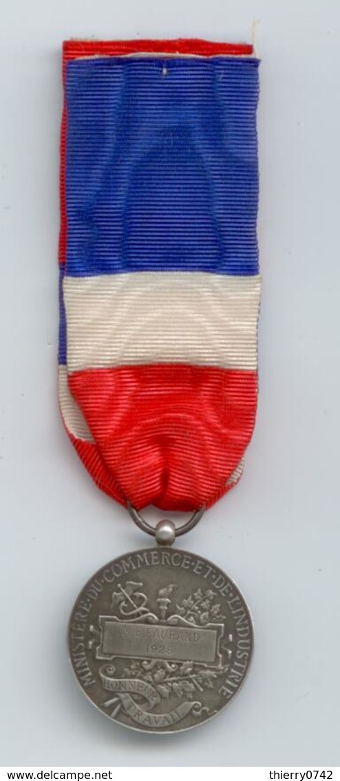 MEDAILLE HONNEUR TRAVAIL 1928 MINISTERE COMMERCE INDUSTRIE REP. FRANCAISE TBE - Other & Unclassified