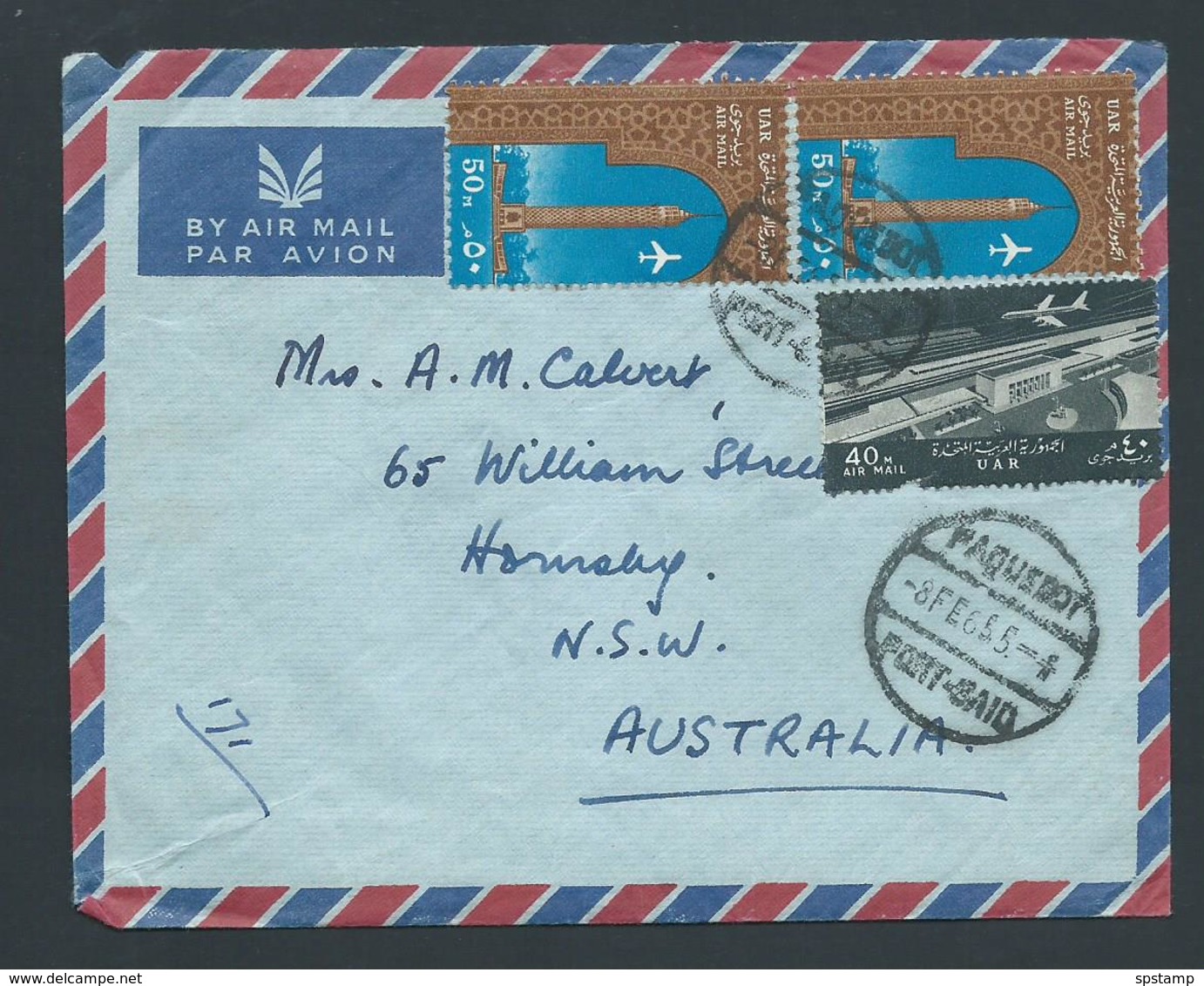 Egypt 1965 Paquebot Cover Port Said To NSW Australia - Covers & Documents