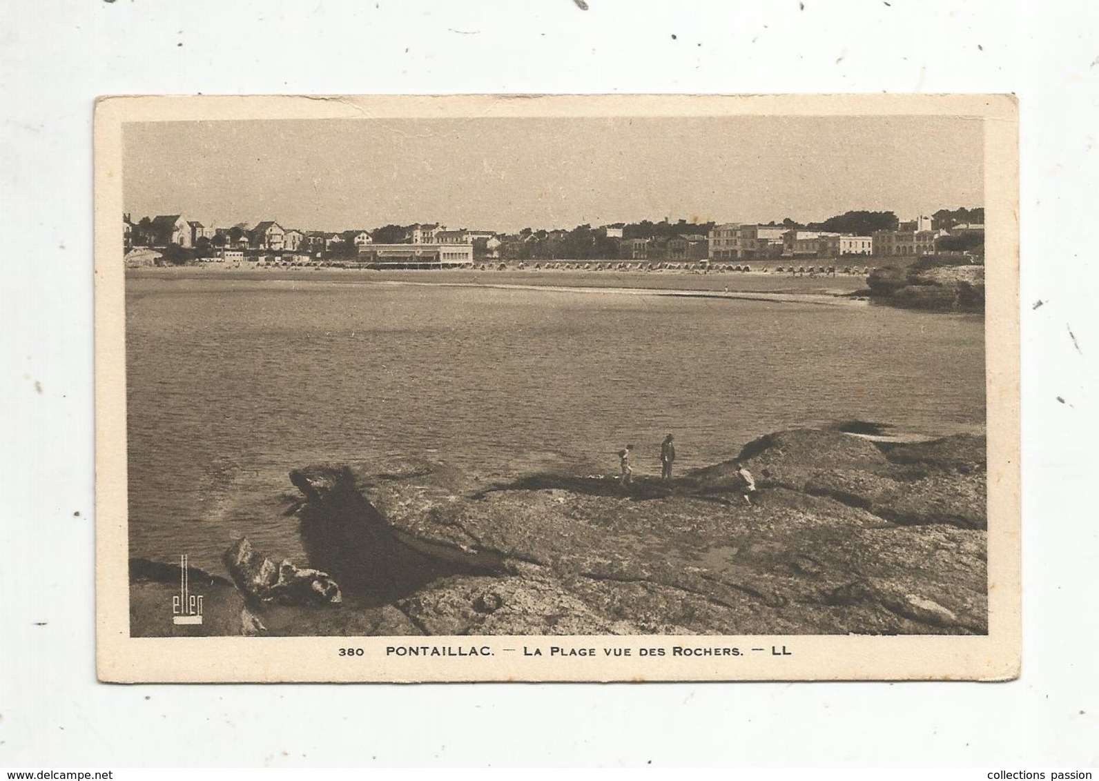 Cp, 17, PONTAILLAC ,la Plage Vue Des Rochers,vierge, Ed. LL ,n° 380 - Autres & Non Classés