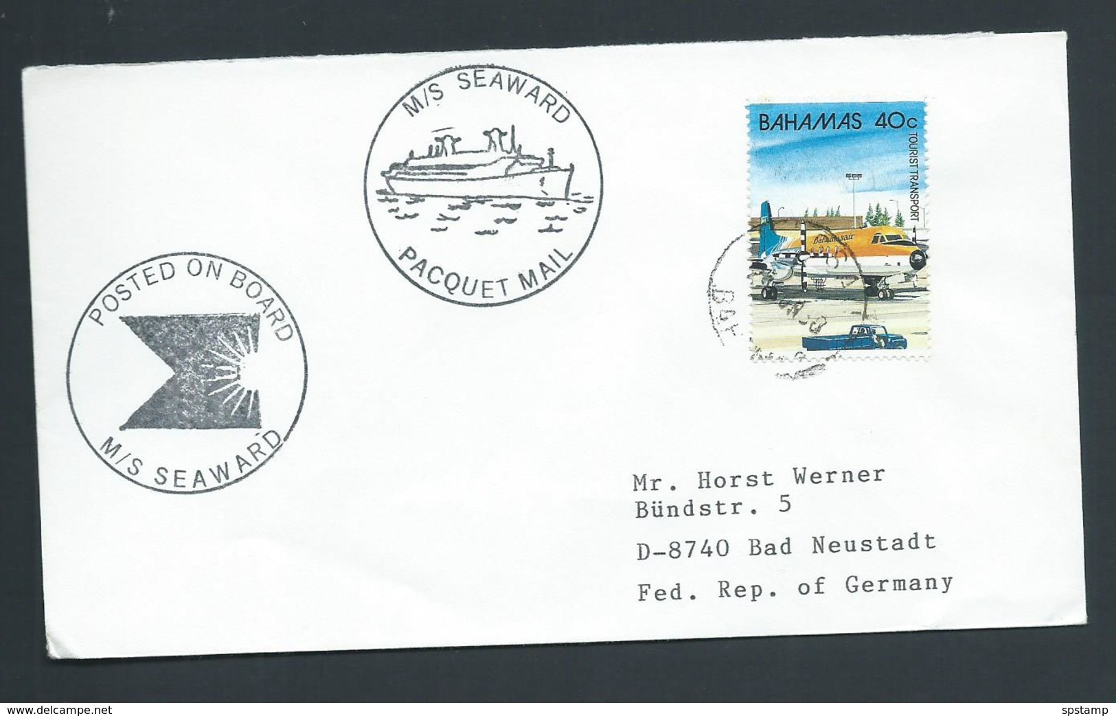 Bahamas 1988 Paquebot Cover Nassau To Germany Ship Seaward - Bahamas (1973-...)