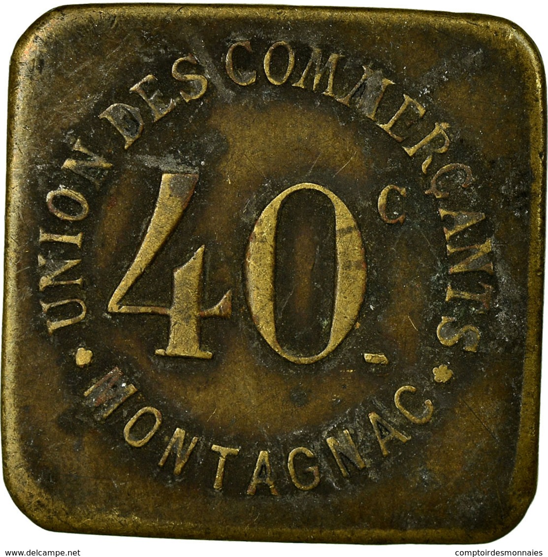 Monnaie, France, Union Des Commerçants, Montagnac, 40 Centimes, TTB, Laiton - Monetary / Of Necessity