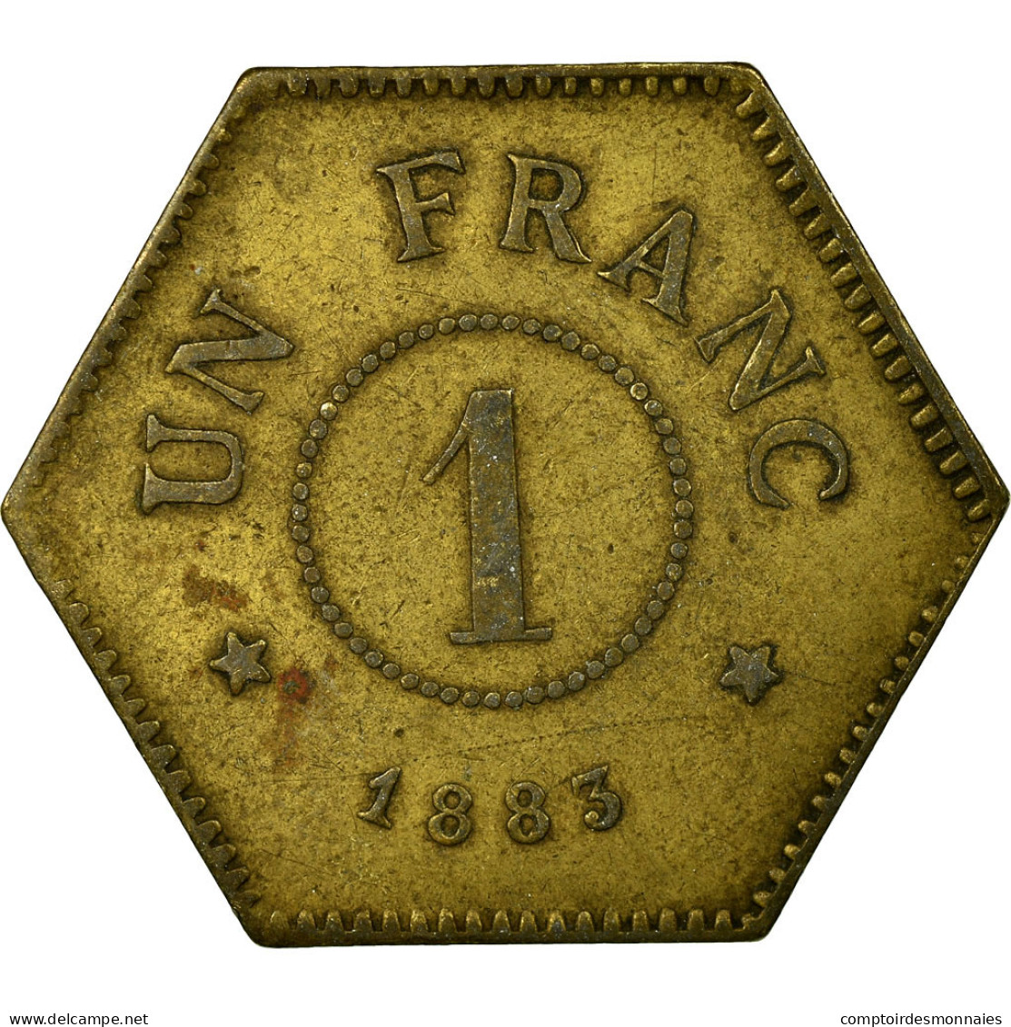 Monnaie, France, Aciéries De Longwy, Hôtel Economat, Longwy, 1 Franc, 1883 - Monétaires / De Nécessité