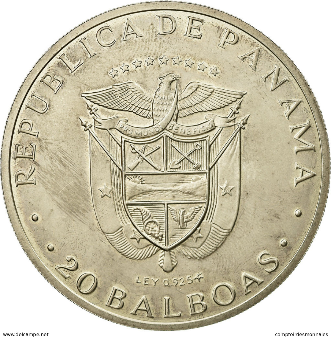 Monnaie, Panama, 20 Balboas, 1974, U.S. Mint, SUP, Argent, KM:31 - Panama