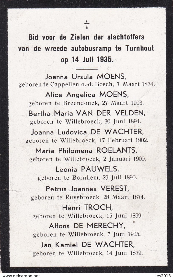 Turnhout, Kapelle-op-den-bos, Willebroek, 1935 - Images Religieuses