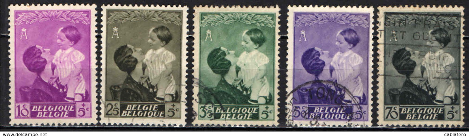 BELGIO - 1937 - EFFIGIE DELLA PRINCIPESSA JOSEPHINE-CHARLOTTE - FRANCOBOLLI PRO OPERE ANTITUBERCOLARI - USATI - Usati