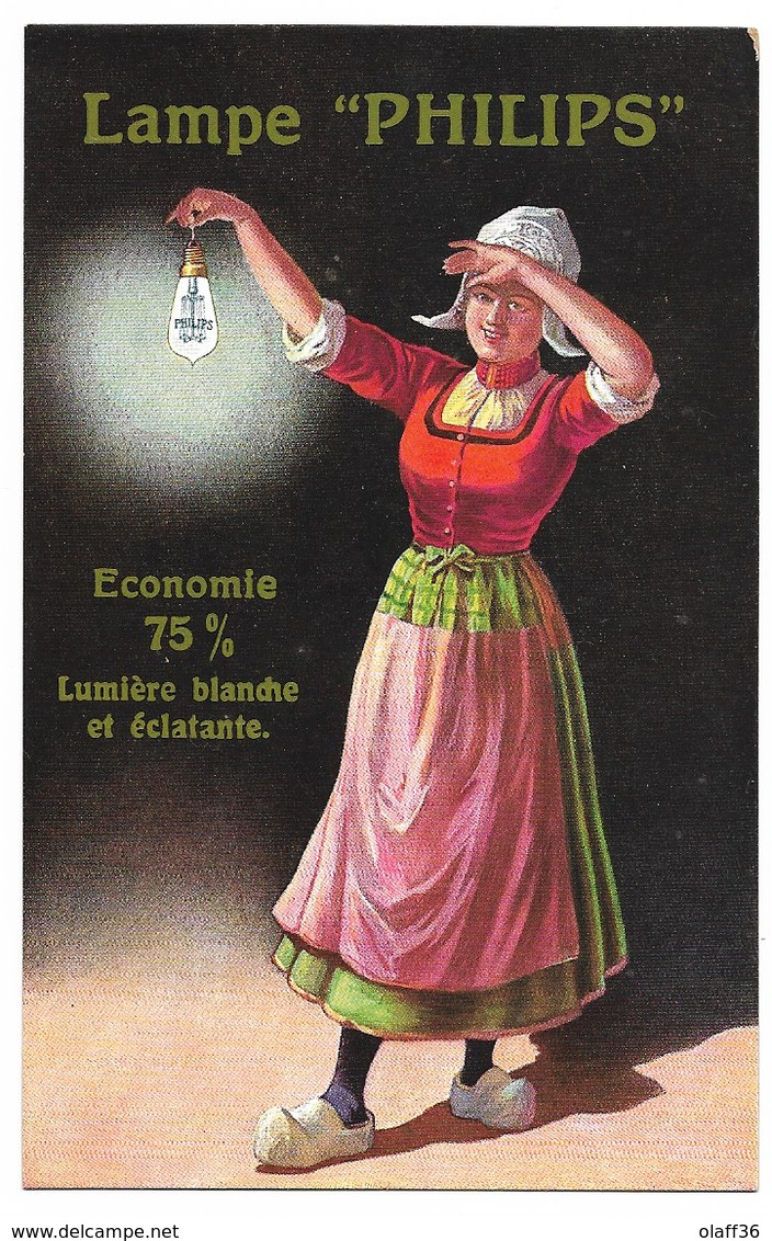PUBLICITE LAMPES  PHILIPS - Werbepostkarten