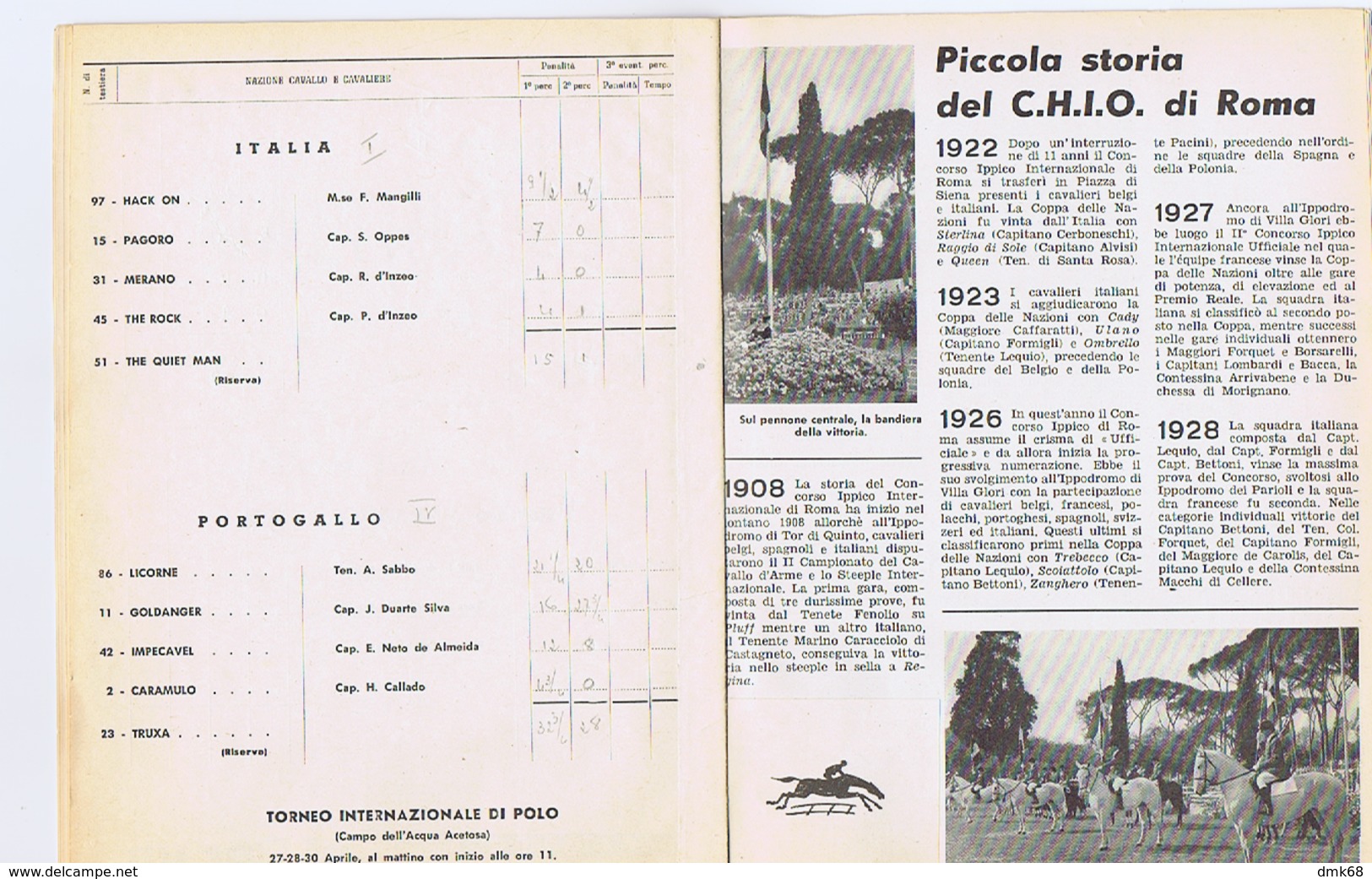 ROMA - RACE HORSE / CONCORSO IPPICO INTERNAZIONALE - PIAZZA DI SIENA - 1 MAGGIO 1957 - - Tourism Brochures