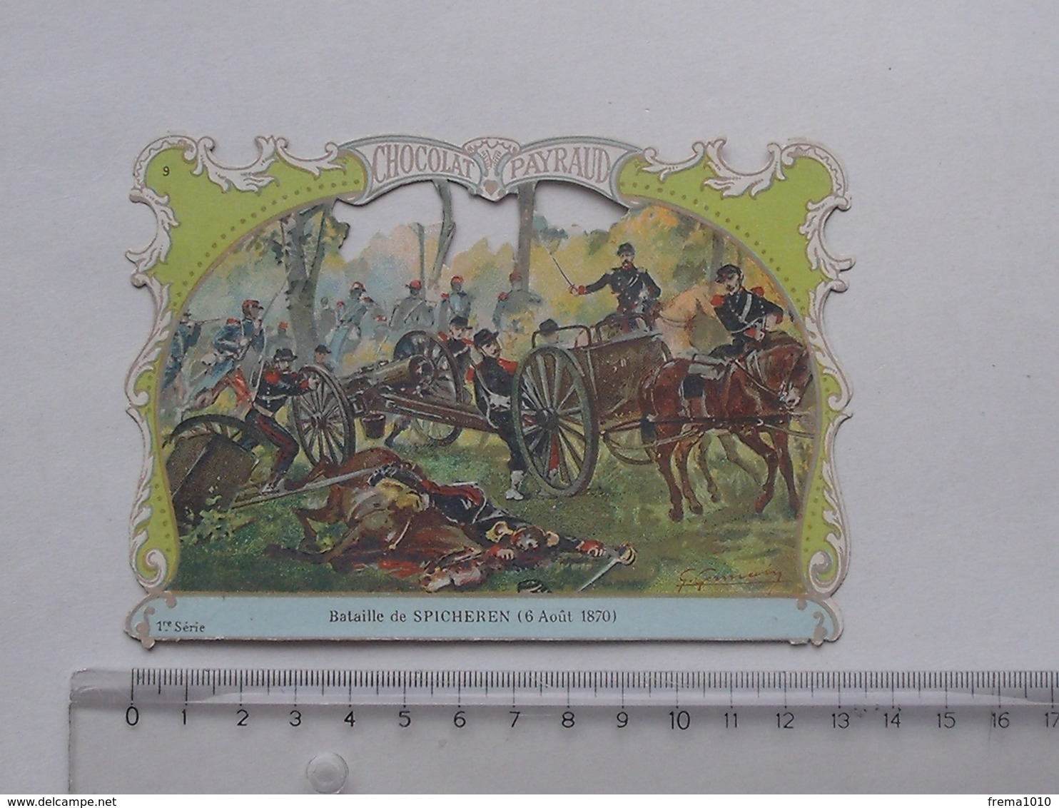 CHROMO DECOUPIS Chocolat PAYRAUD Grand Format: Bataille De SPICHEREN (1870) - Soldat Militaire - GERMAIN Illustrateur - Autres & Non Classés