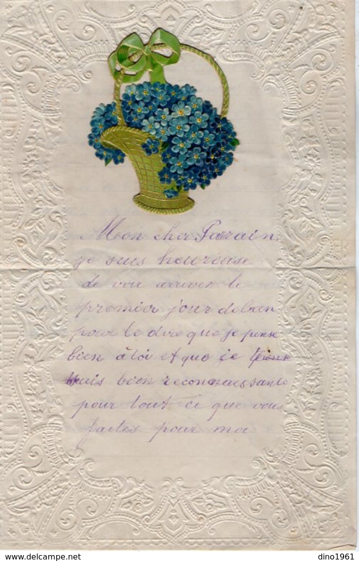 VP14.773 - PRINQUIAU 1910 - Lettre Papier Gauffré & Découpis De Melle Marie BERNARD - Manuscrits