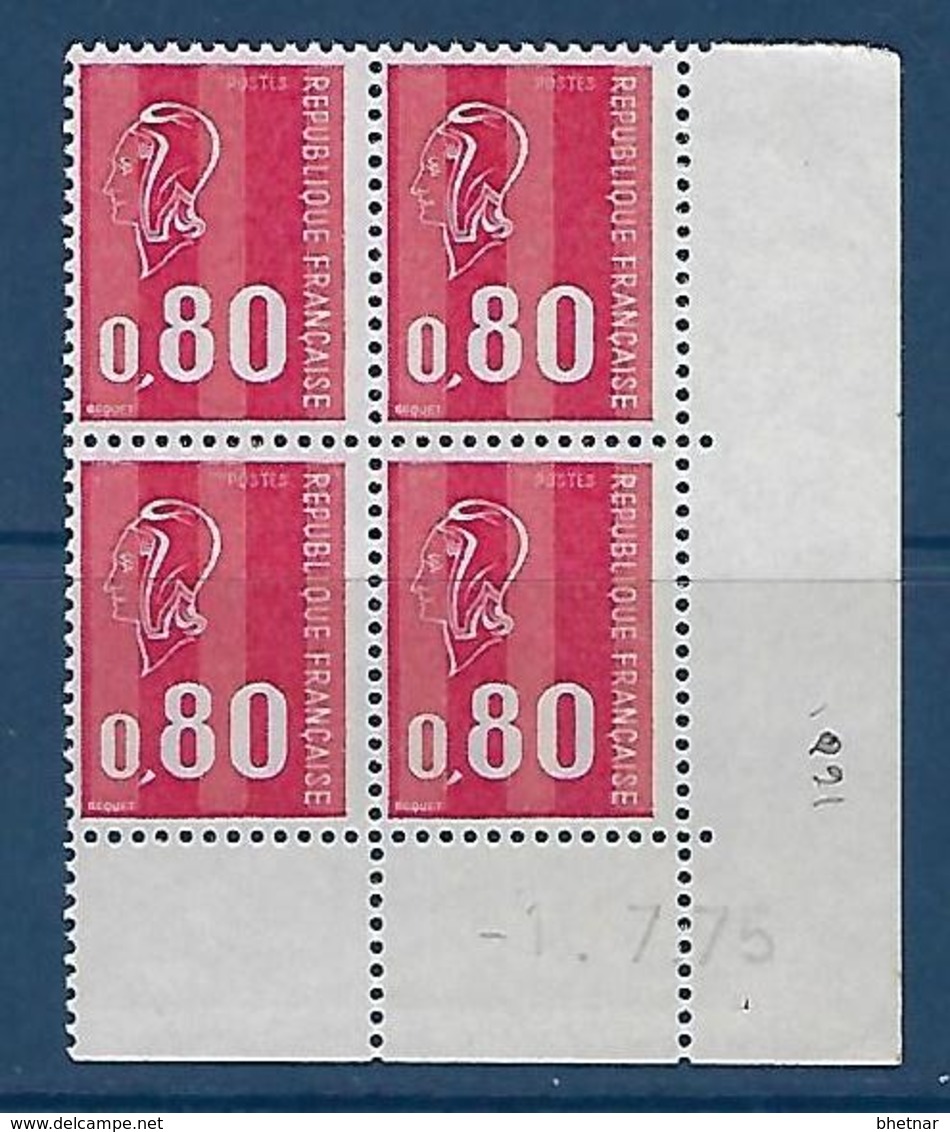 FR Coins Datés YT 1816 " Béquet 80c. Rouge " Neuf** Du 1.7.75 - 1970-1979