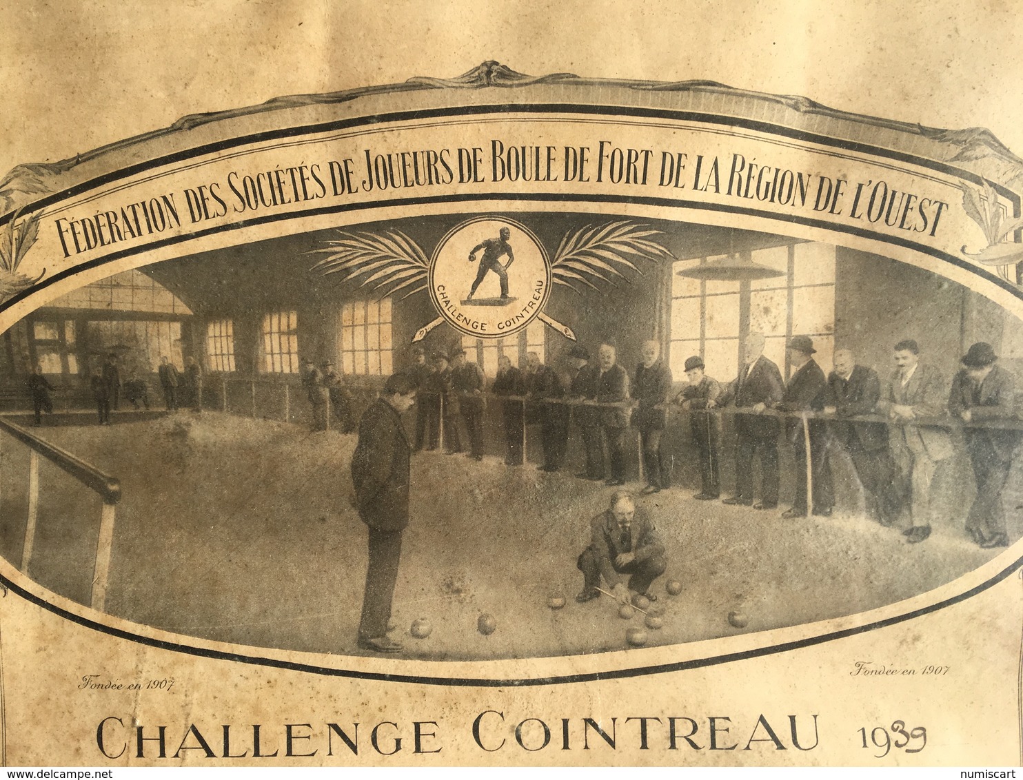 Cointreau Publicité Boules De Fort Beaulieu Sur Layon Challenge Cointreau 1939 Pétanque Boule Fanny - Autres & Non Classés