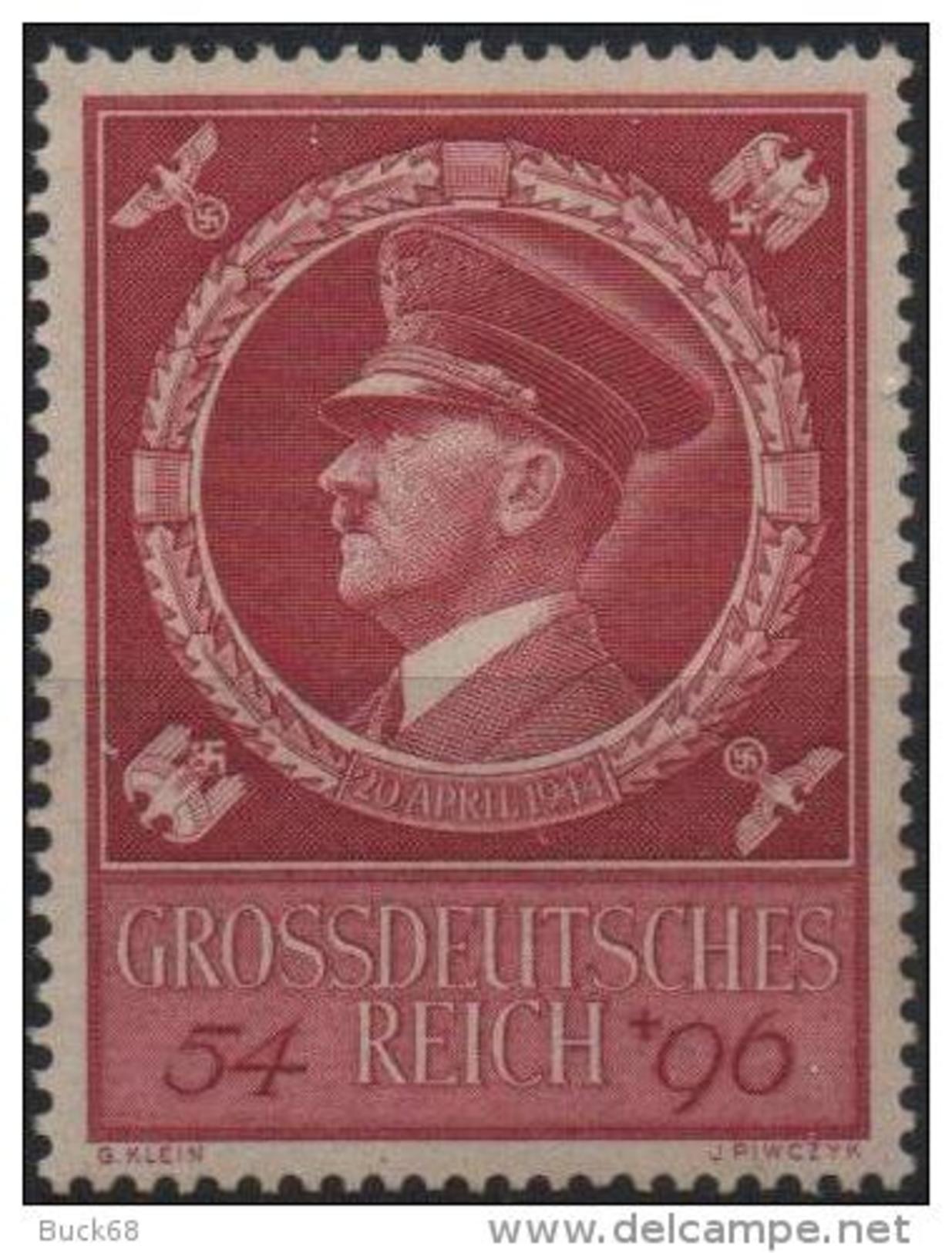 ALLEMAGNE DEUTSCHES III REICH 804 ** MNH Anniversaire Adolf Hitler Reichsführer - Unused Stamps