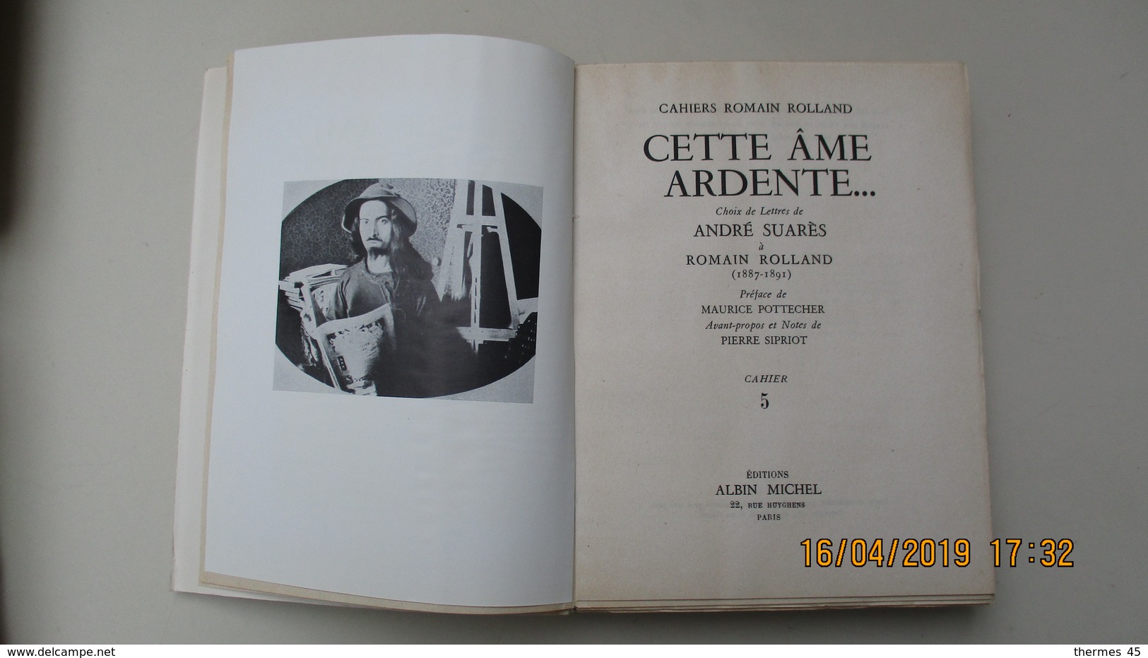 ENVOI DE MARIE ROMAIN ROLLAND ET NOTE DE JEAN REANDE / CAHIER 5 / ROMAIN ROLLAND / ALBIN MICHEL / 1954 - Livres Dédicacés