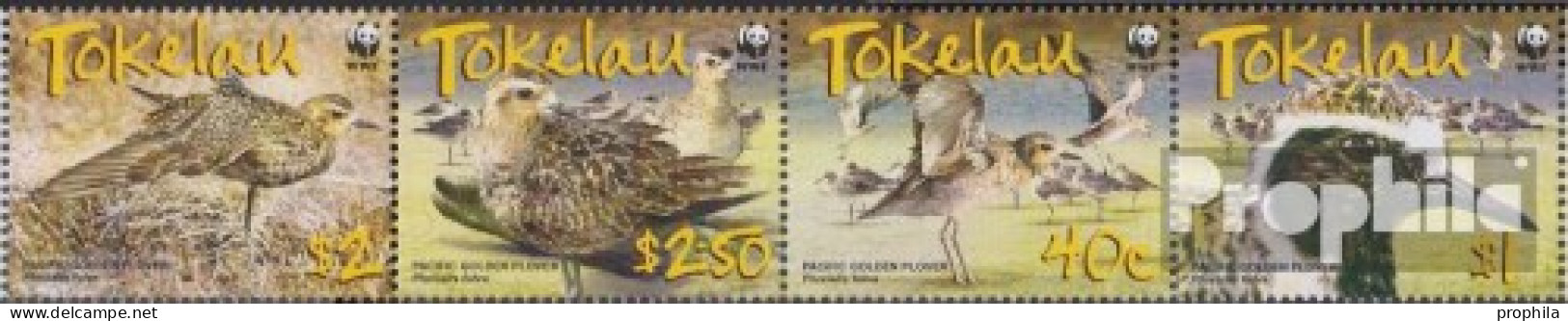 Tokelau 368-371 Viererstreifen (kompl.Ausg.) Postfrisch 2007 Pazifik Goldregenpfeifer - Tokelau